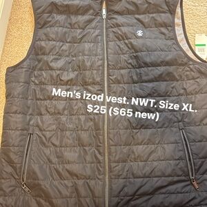 IZOD Men's Dark Gray Quilted Vest